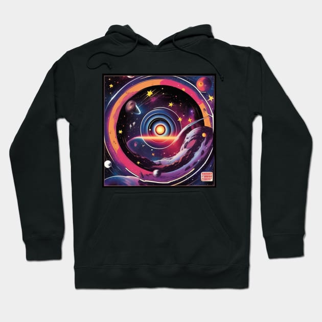 Futuristic Galaxy Record Store Vinyl LP Music Cover Hoodie by musicgeniusart